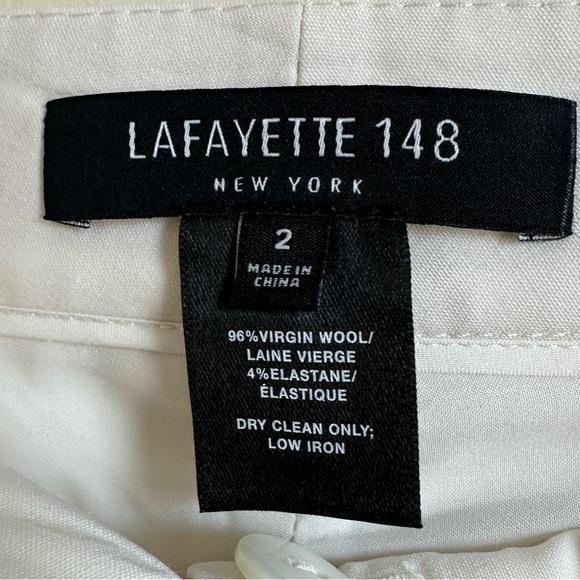 Lafayette 148 || Woman’s Cream Ivory Lrving wool Stretch Pants size 2 - Picture 15 of 15